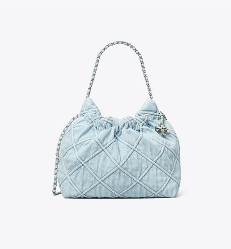 Mini Fleming Soft Denim Hobo bag